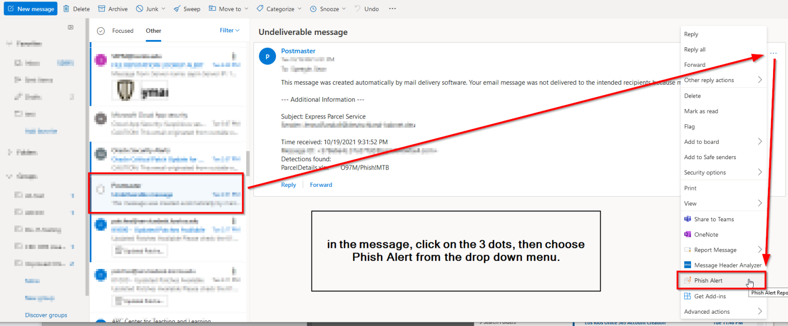 Phish Alert Feature Exchange And Office Online